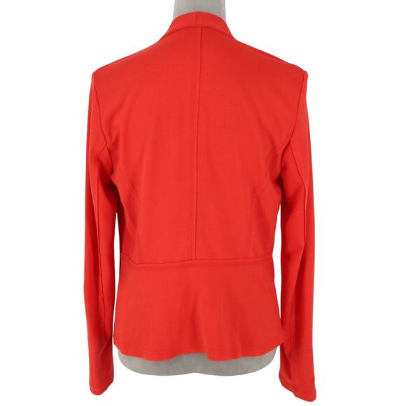 Jones NY Jacket Womens XS Orange Stretch Knit Open Front Pockets Office Career - Picture 2 of 15